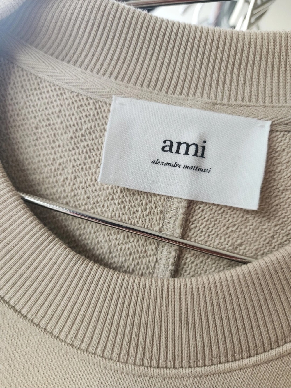 Ami Alexandre Mattiussi Beige Crewneck Sweater